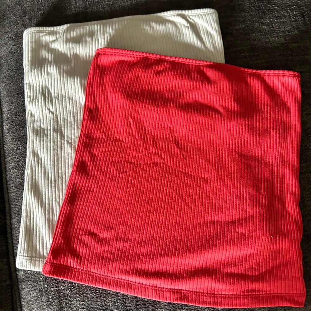 Old Navy Red and Cream Tube Tops